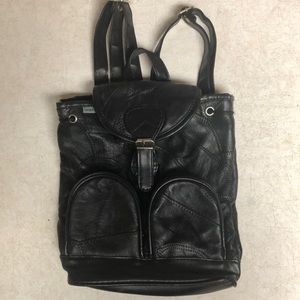 Small genuine leather backpack purse